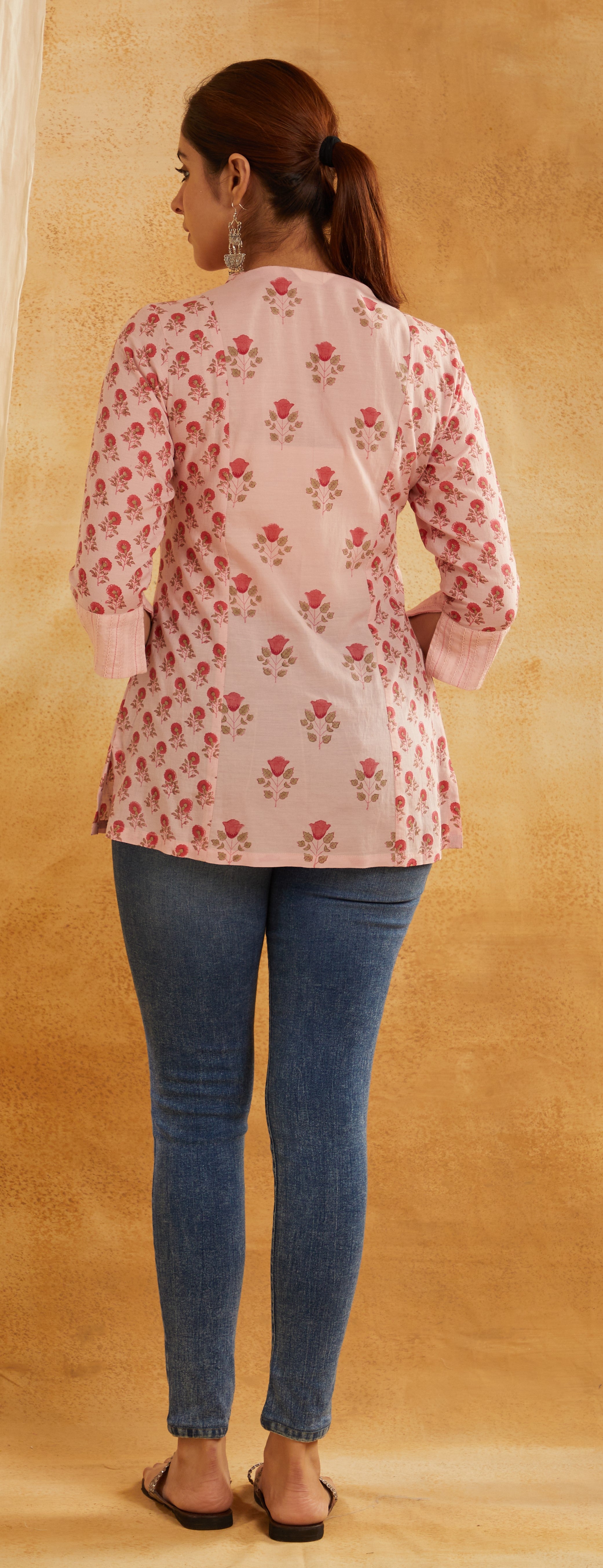 Rose Garden Cotton Short Kurti