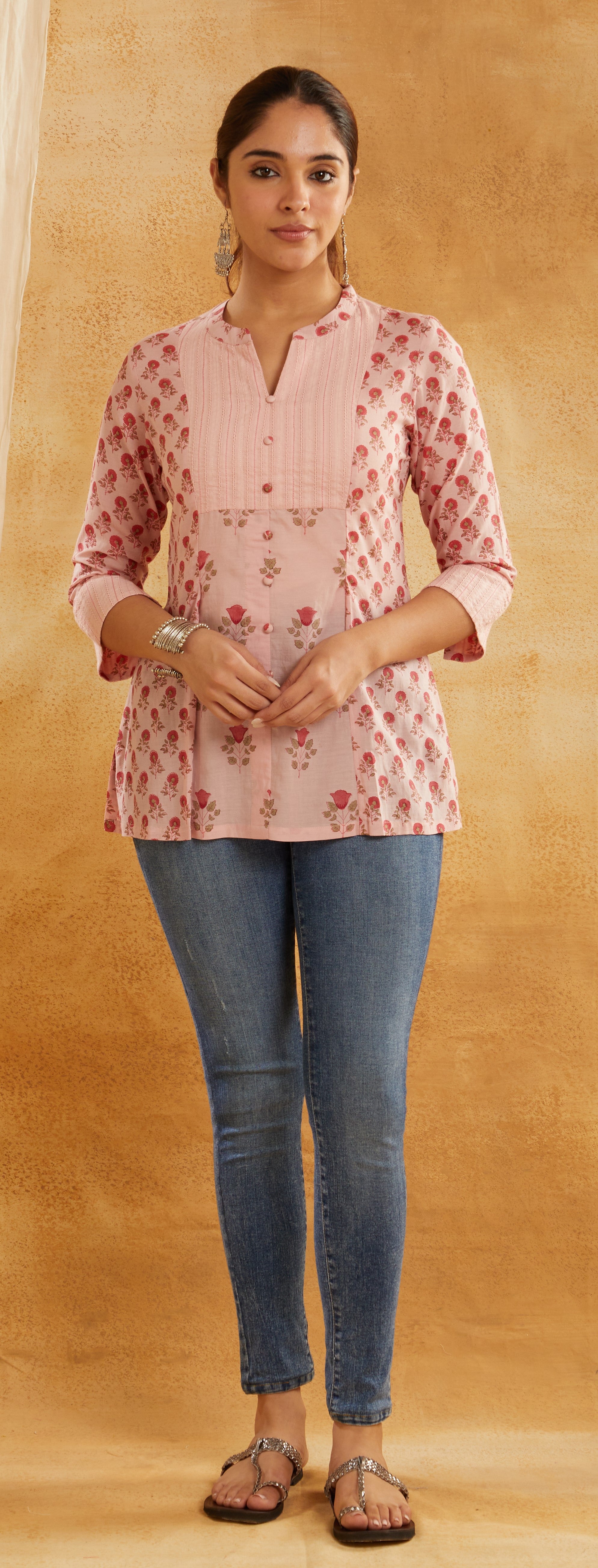 Rose Garden Cotton Short Kurti