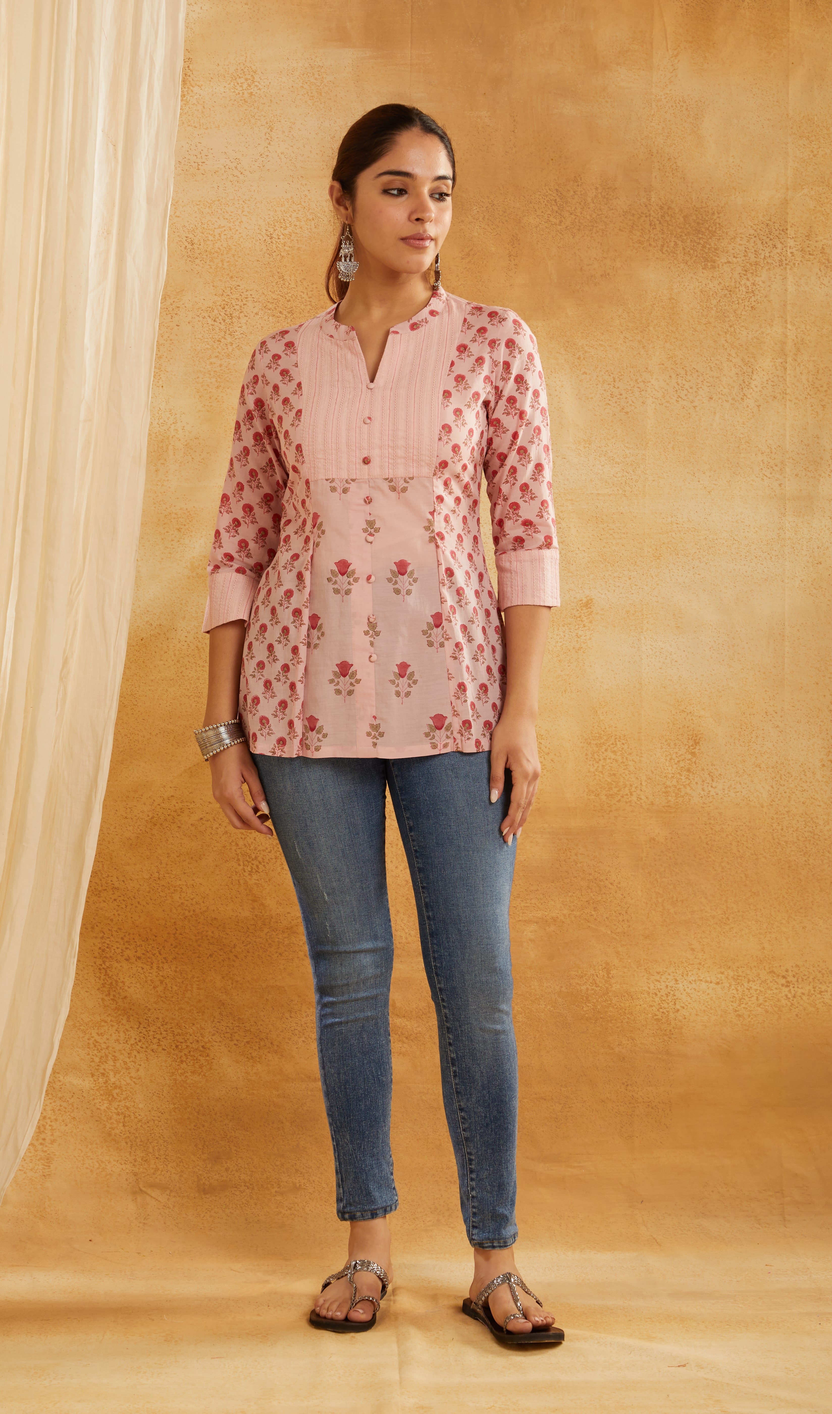 Rose Garden Cotton Short Kurti