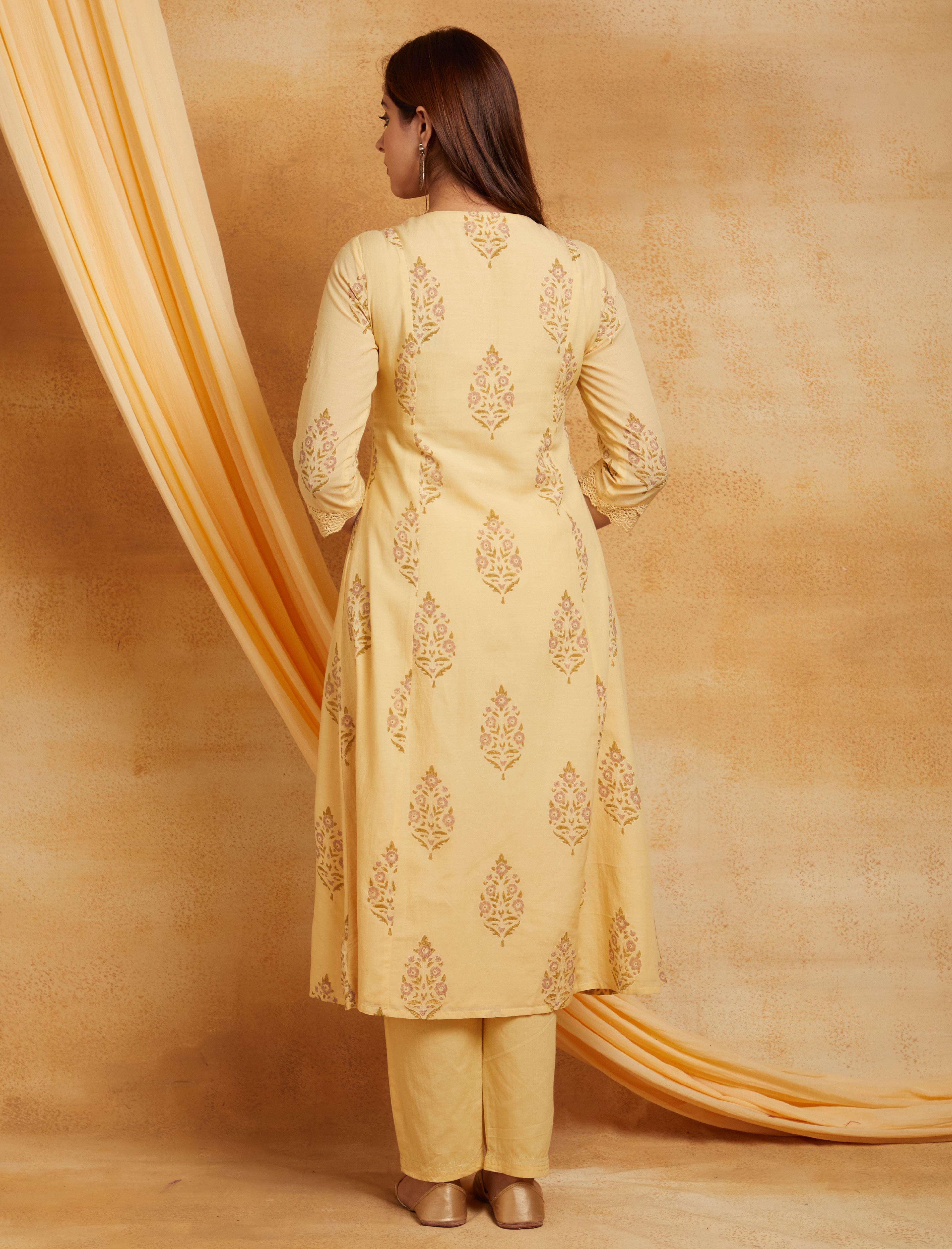 YELLOW SUSHI VOILE SUIT SET