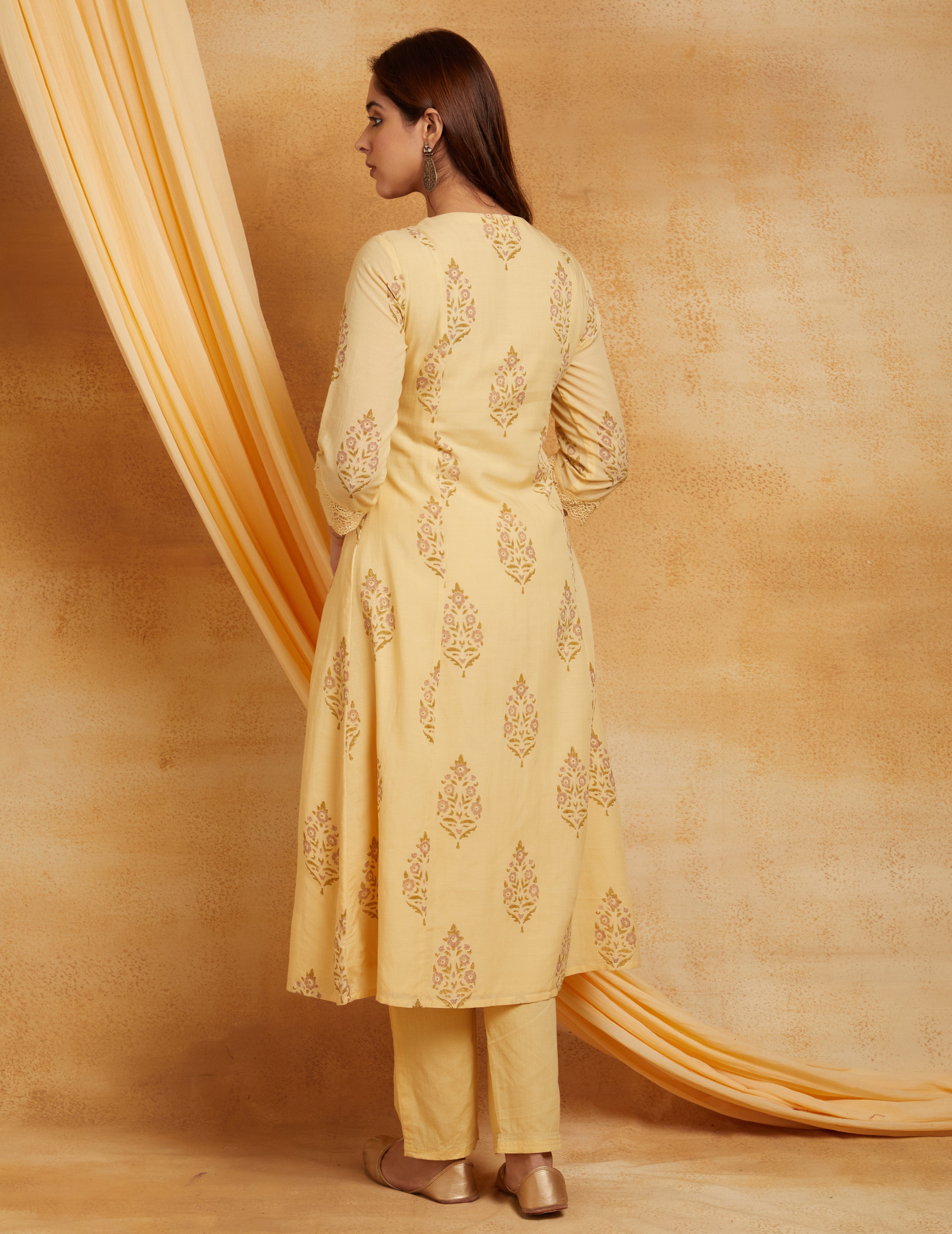 YELLOW SUSHI VOILE SUIT SET