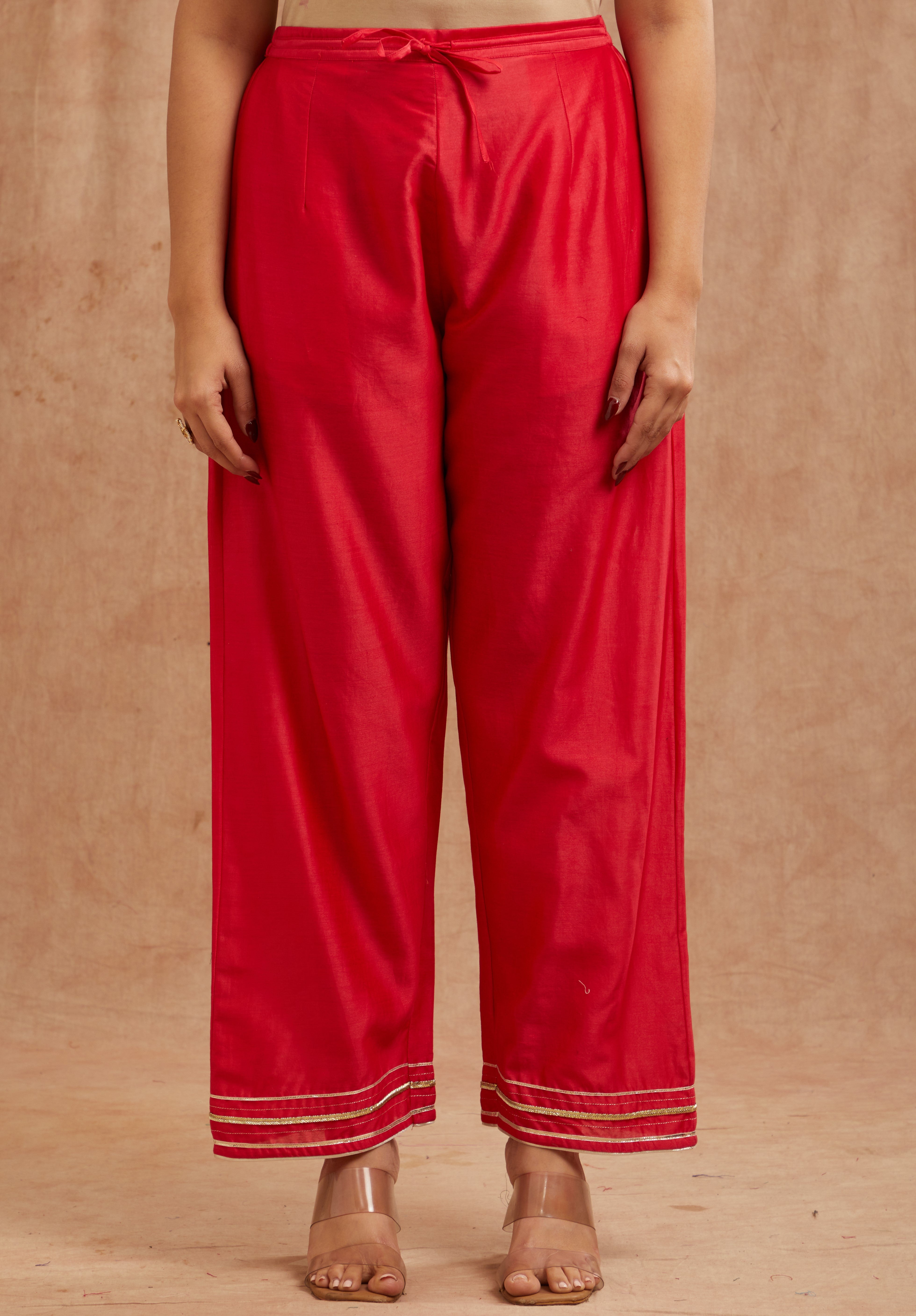 ONION PINK EMBROIDERED CHANDERI SUIT SET