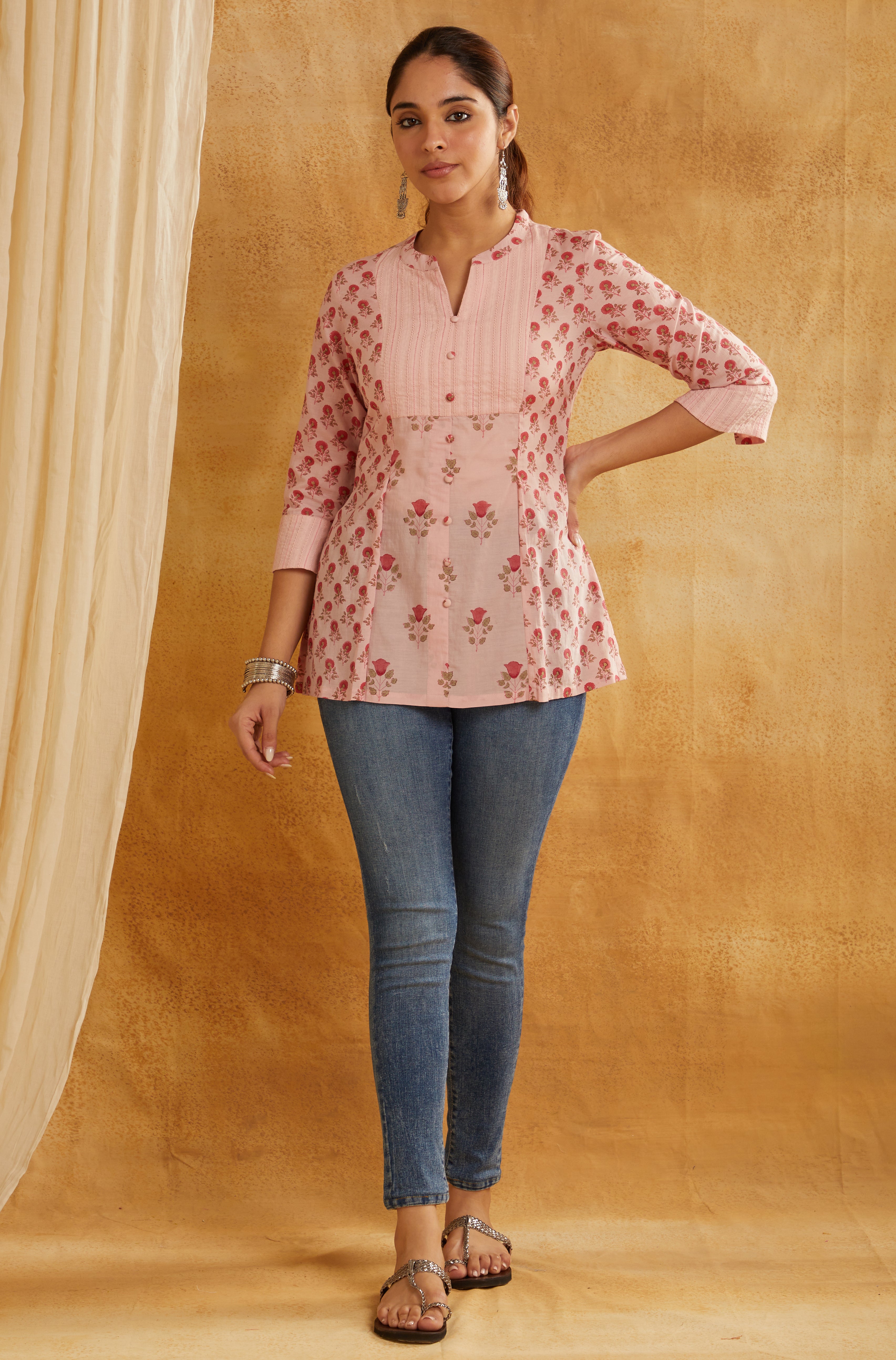 ROSE GARDEN COTTON SHORT KURTI