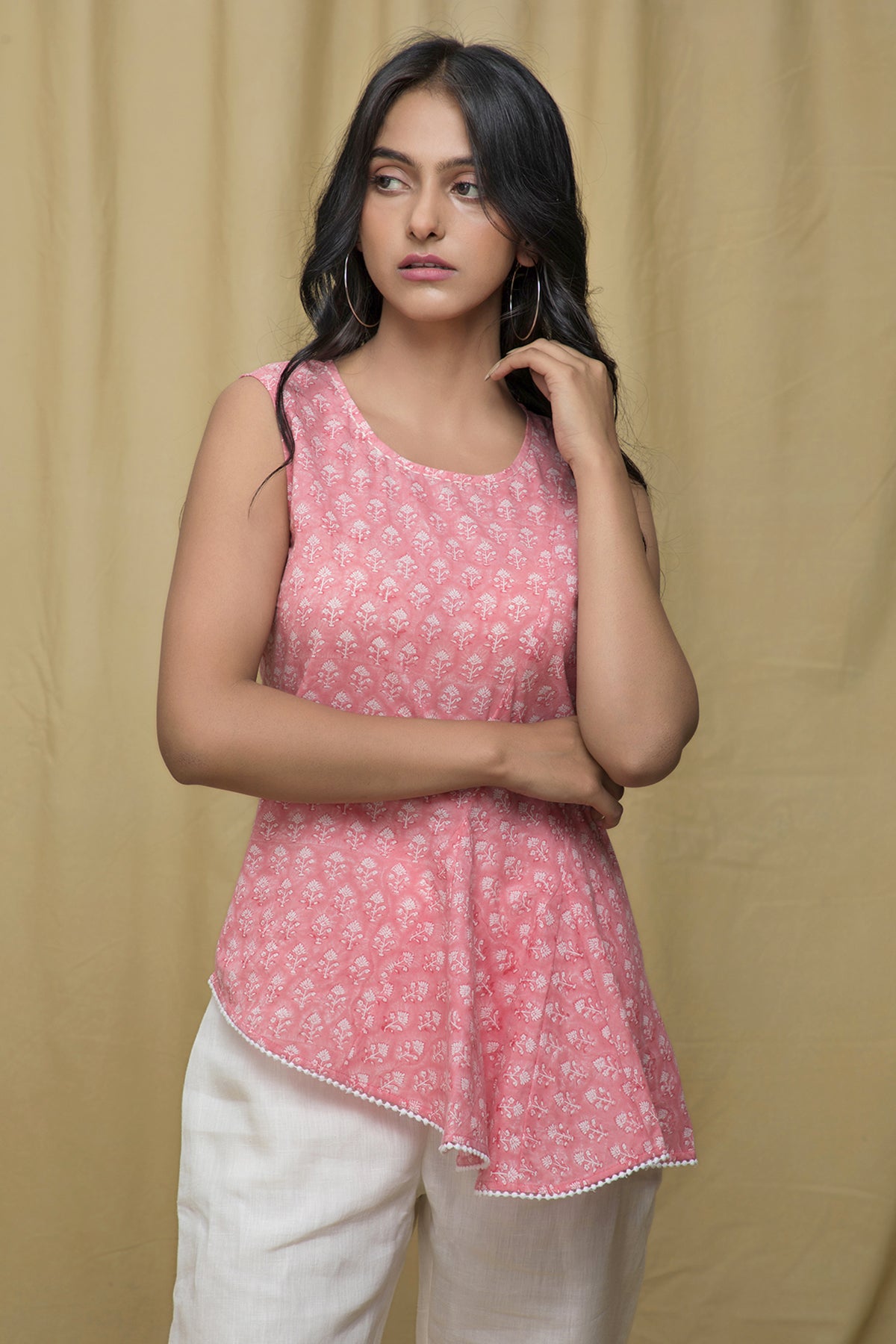 Gul Powder Pink Asymmetric Top