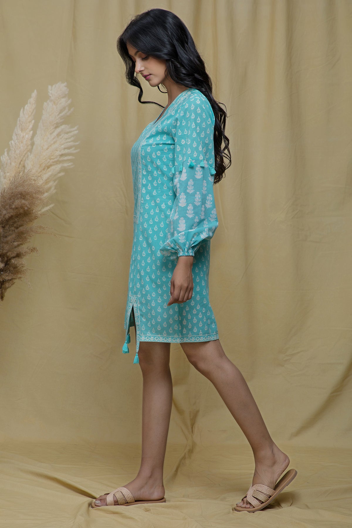 Noor Powder Blue Boho Summer Dress