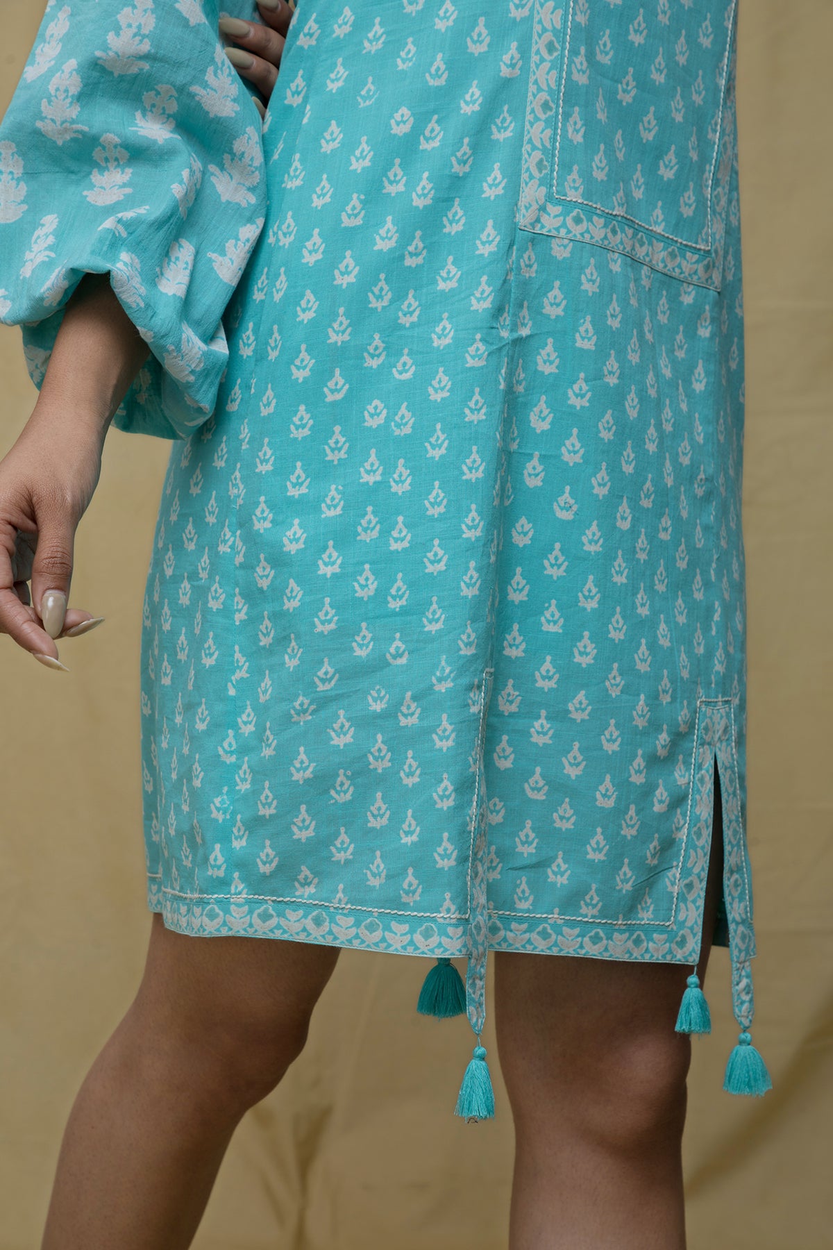 Noor Powder Blue Boho Summer Dress