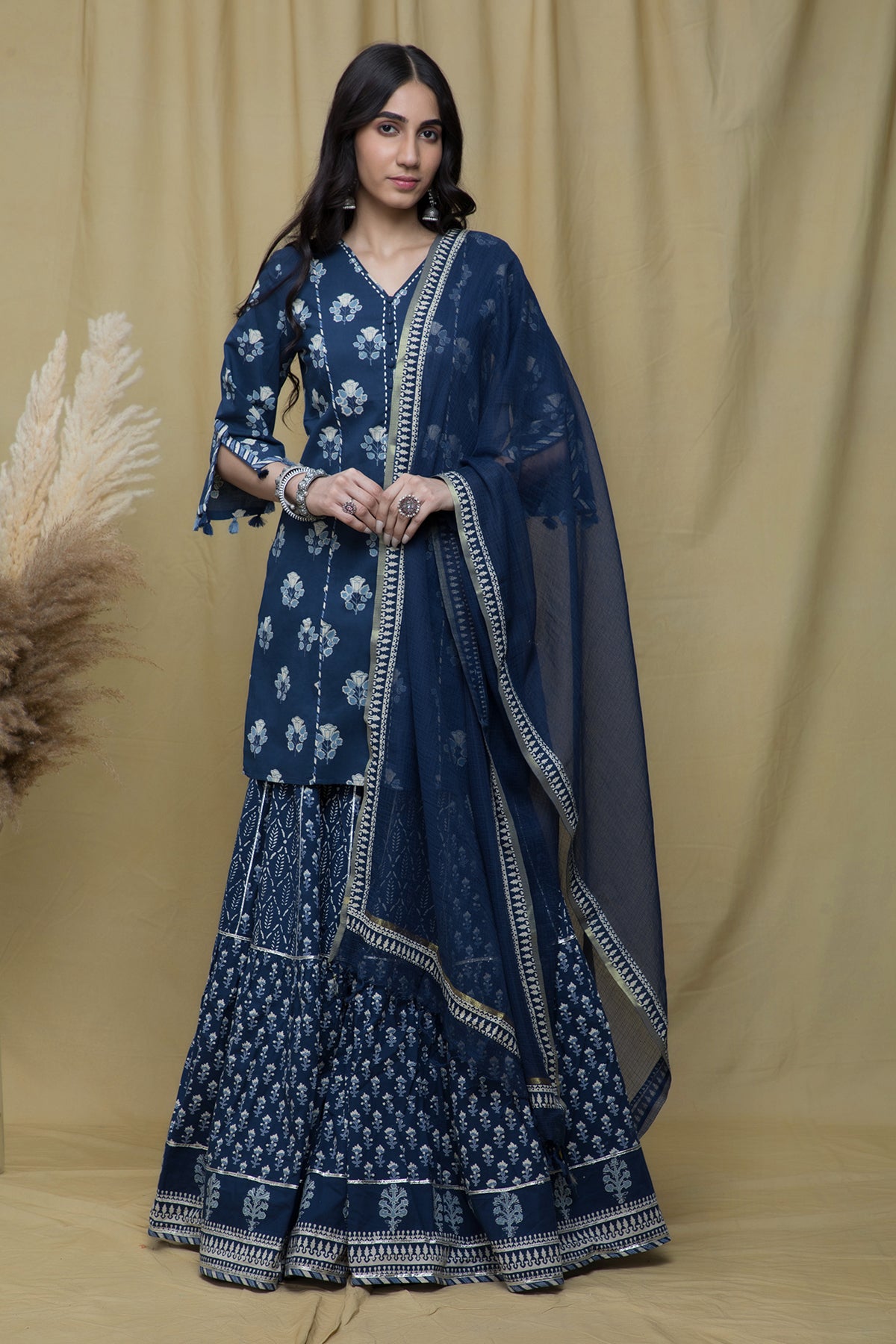 Nargis Indigo Sharara Suit Set