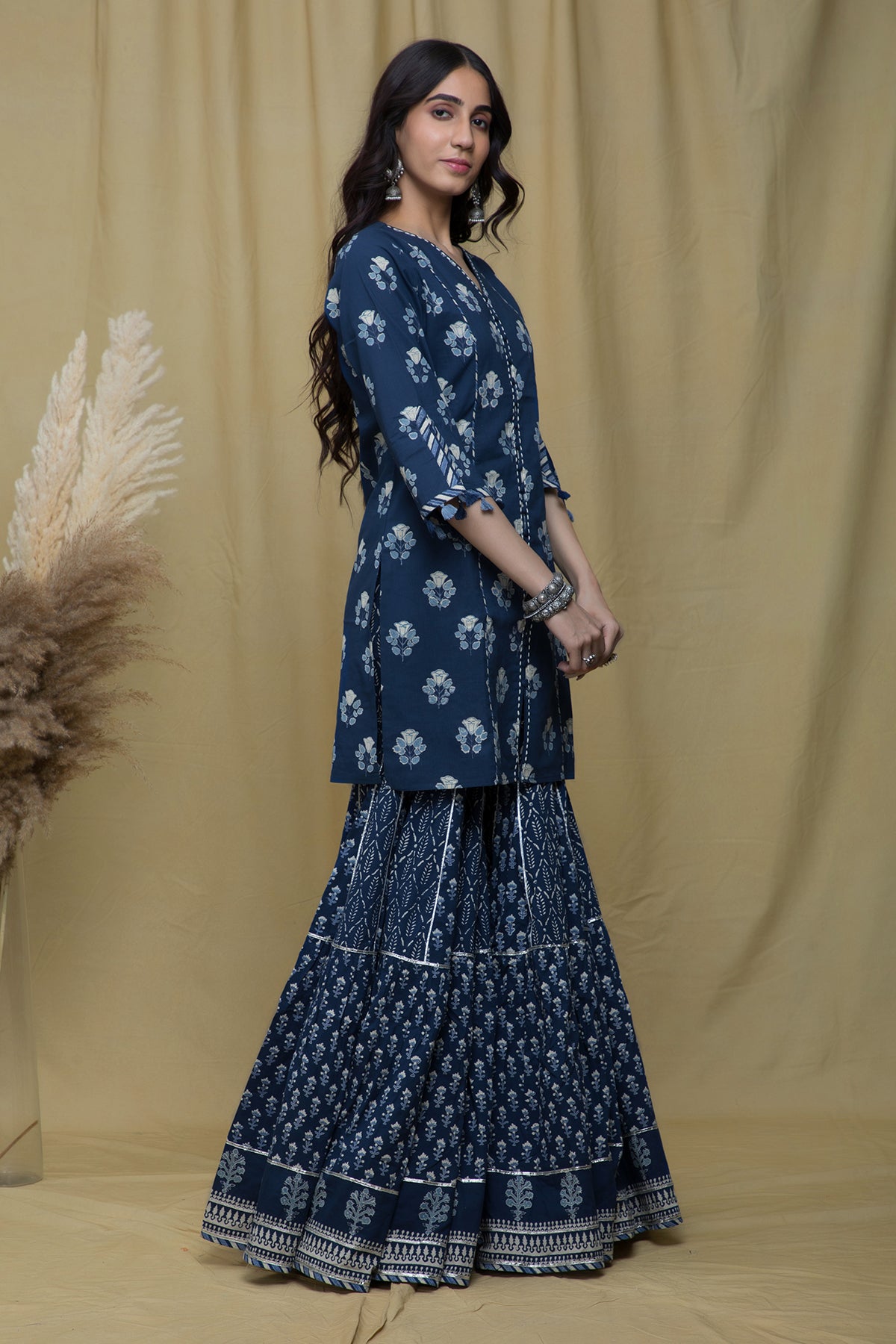 Nargis Indigo Sharara Suit Set