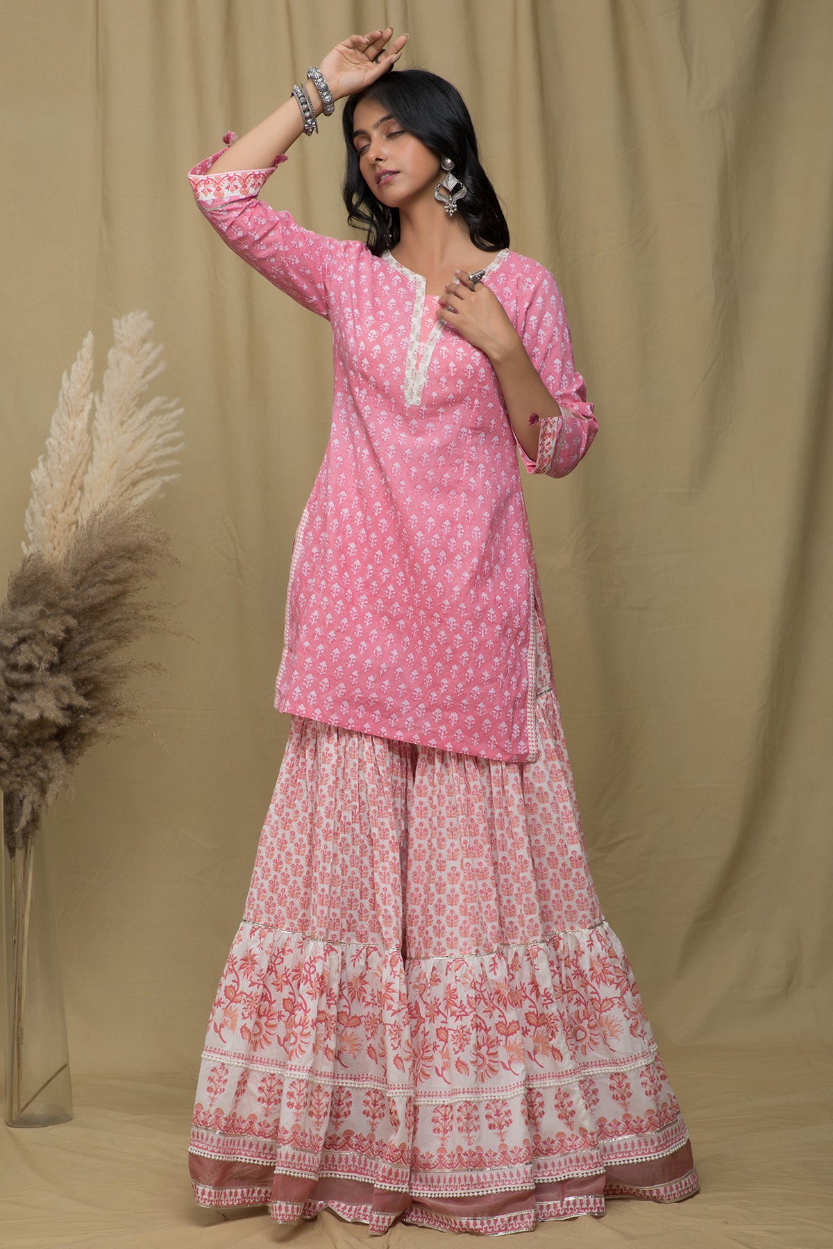 Gul Pink Sharara Suit Set