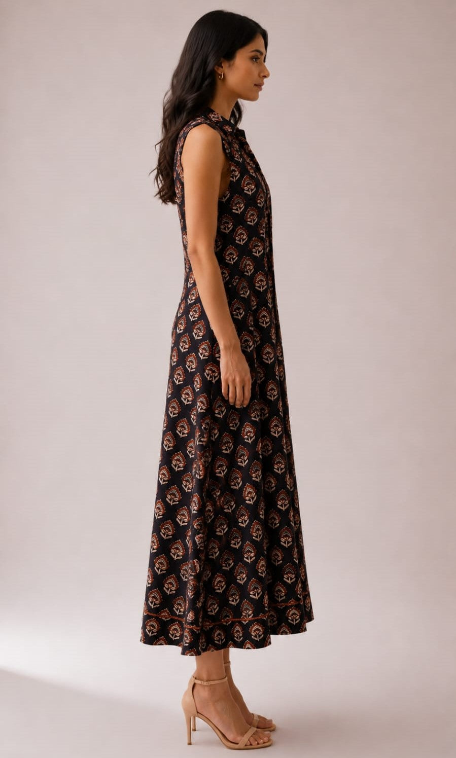 Midnight Floral Collar Dress