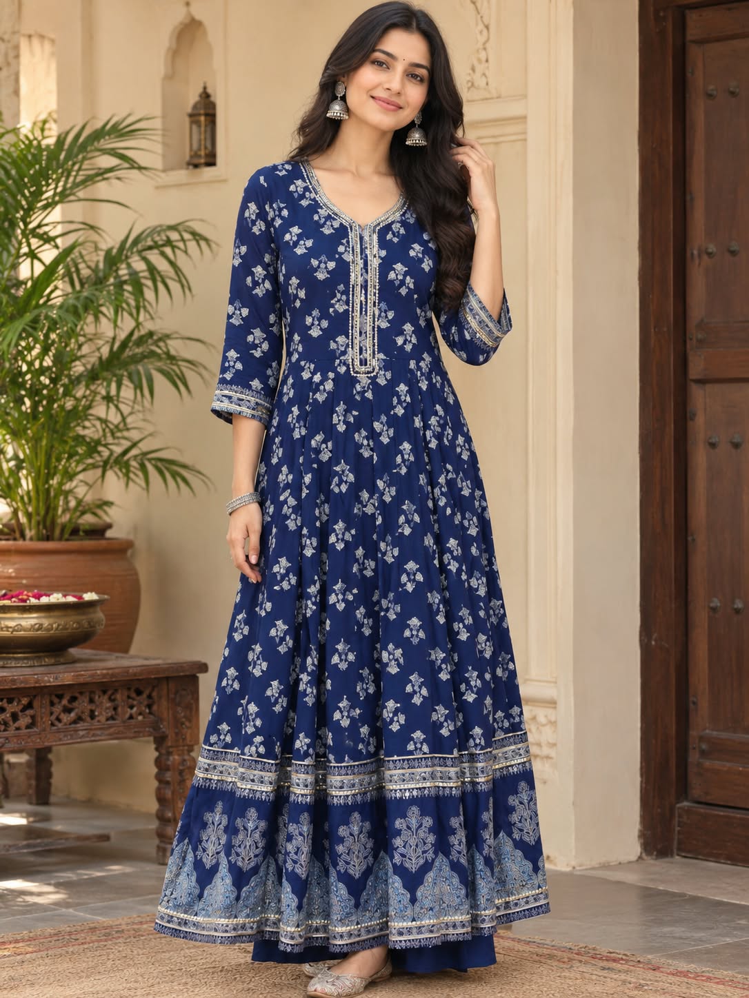 Royal Navy Festive Anarkali