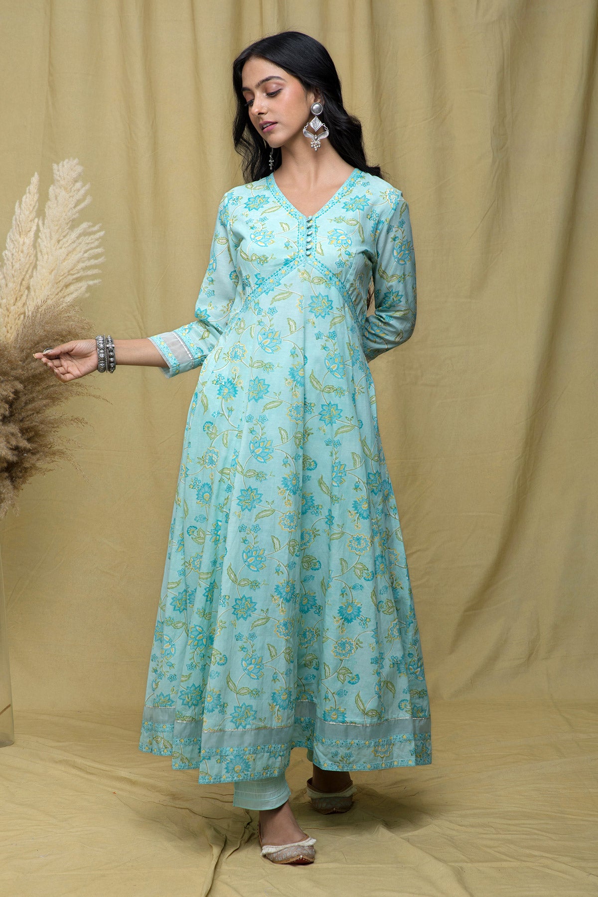 Sia Mint Blue Anarkali Suit Set