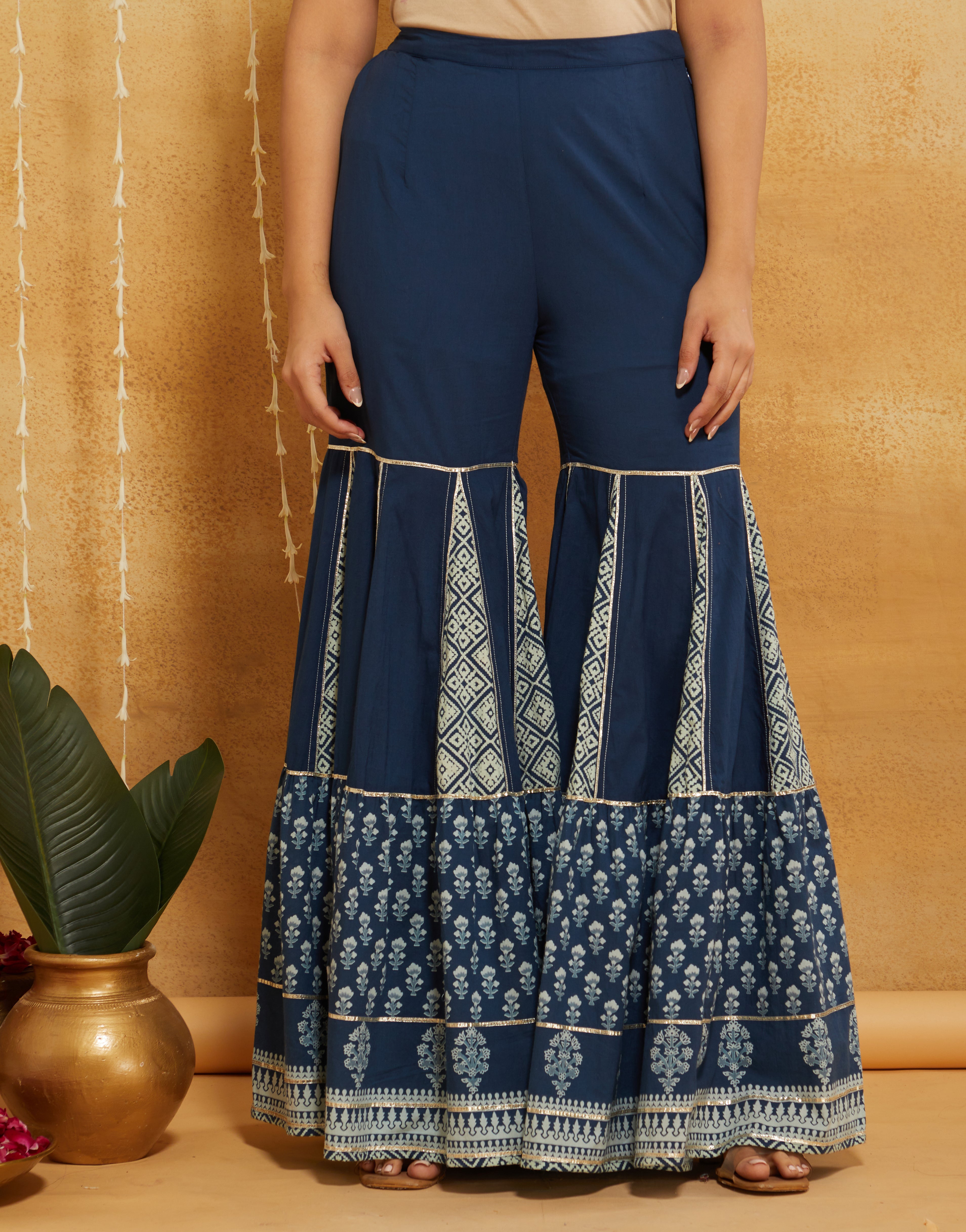 Nargis Indigo Sharara Suit Set