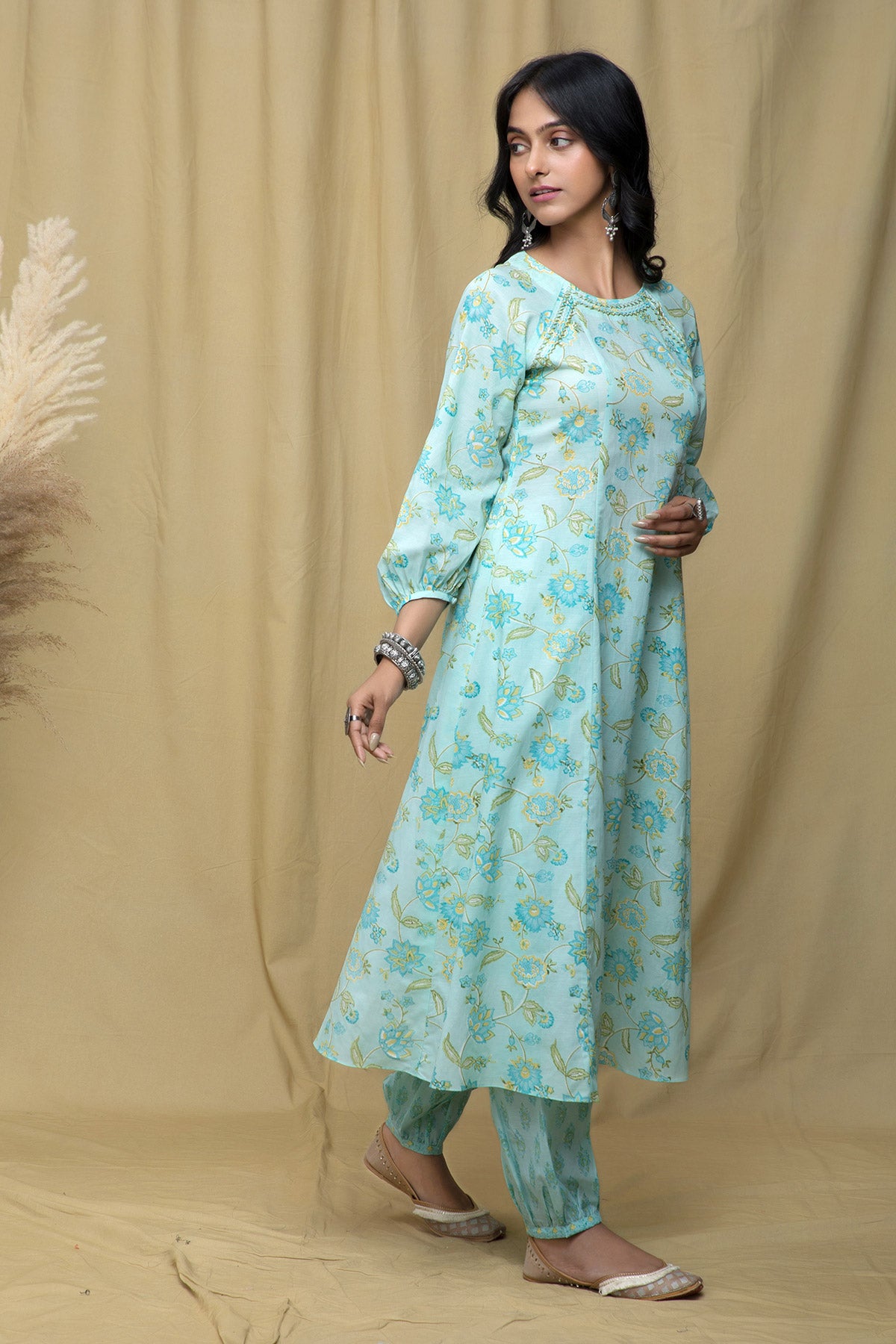 Sia Mint Blue A Line Suit Set