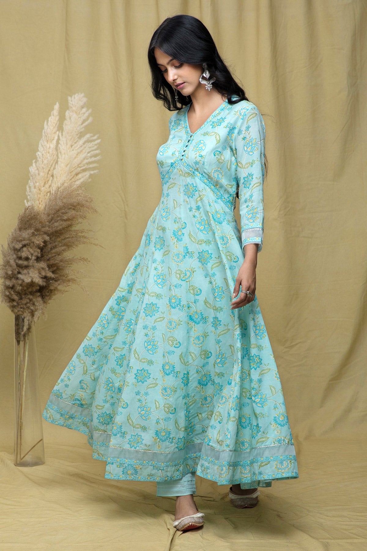 Sia Mint Blue Anarkali Suit Set