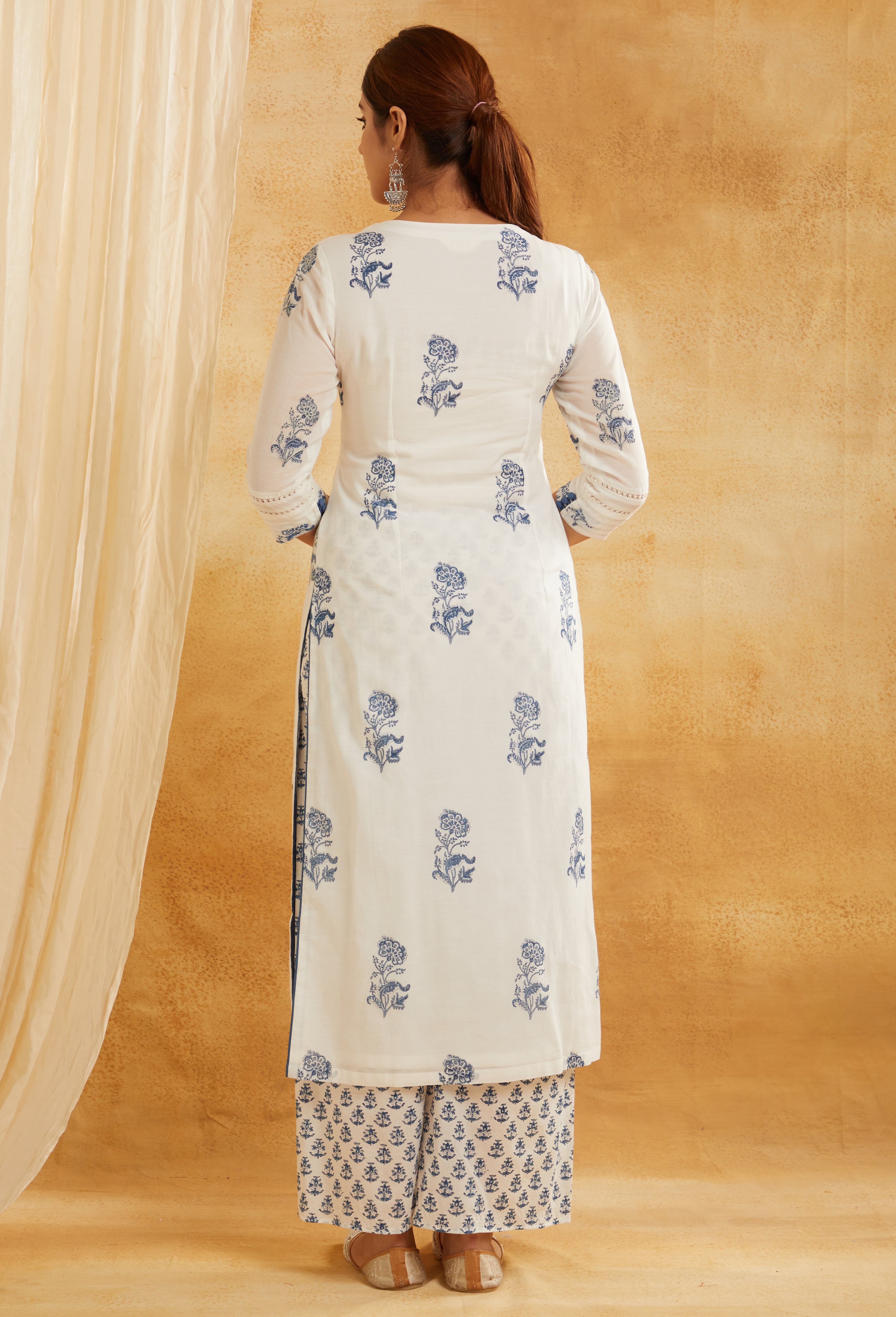 INDIGO BUTA EMBROIDERED SUIT SET