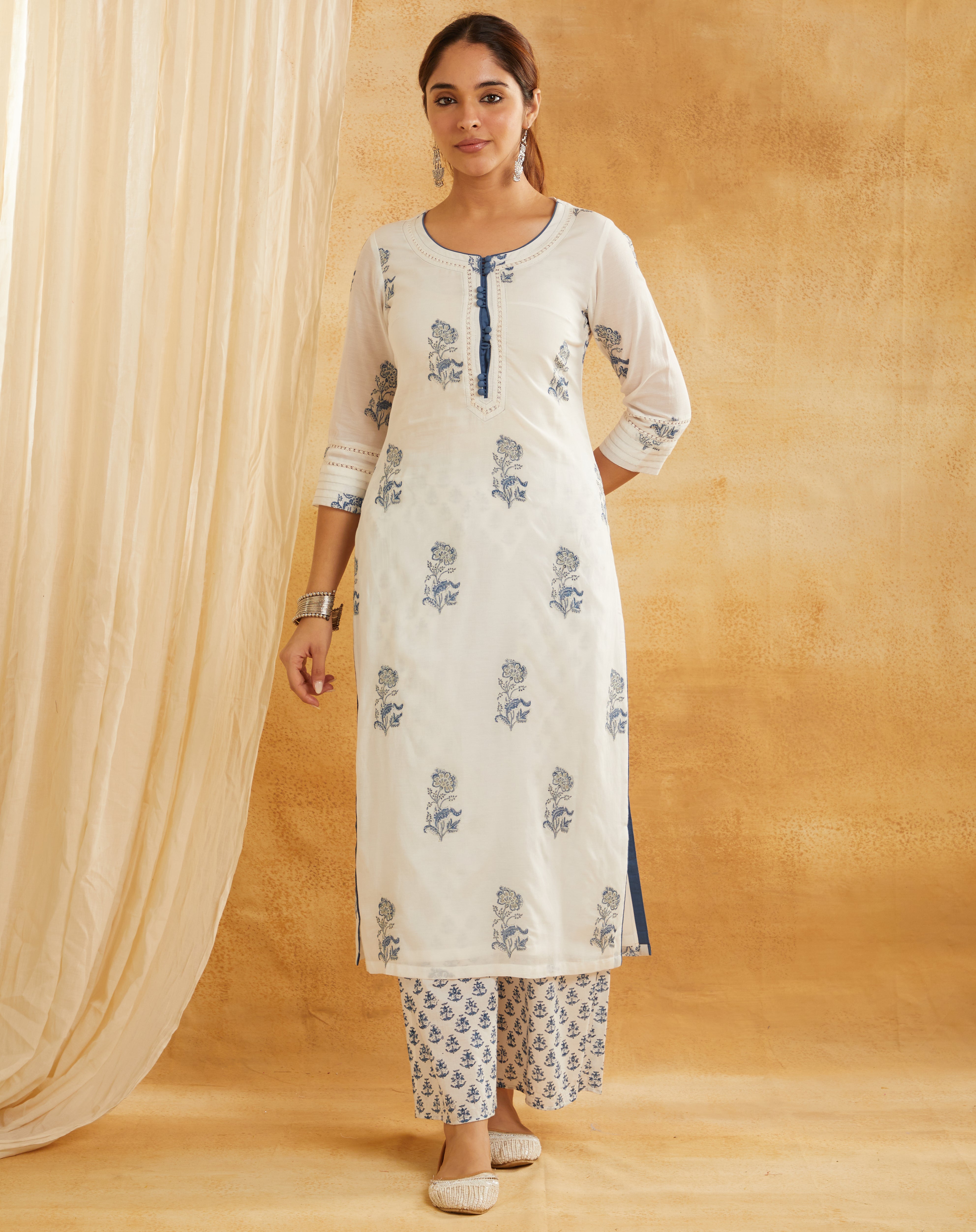 INDIGO BUTA EMBROIDERED SUIT SET