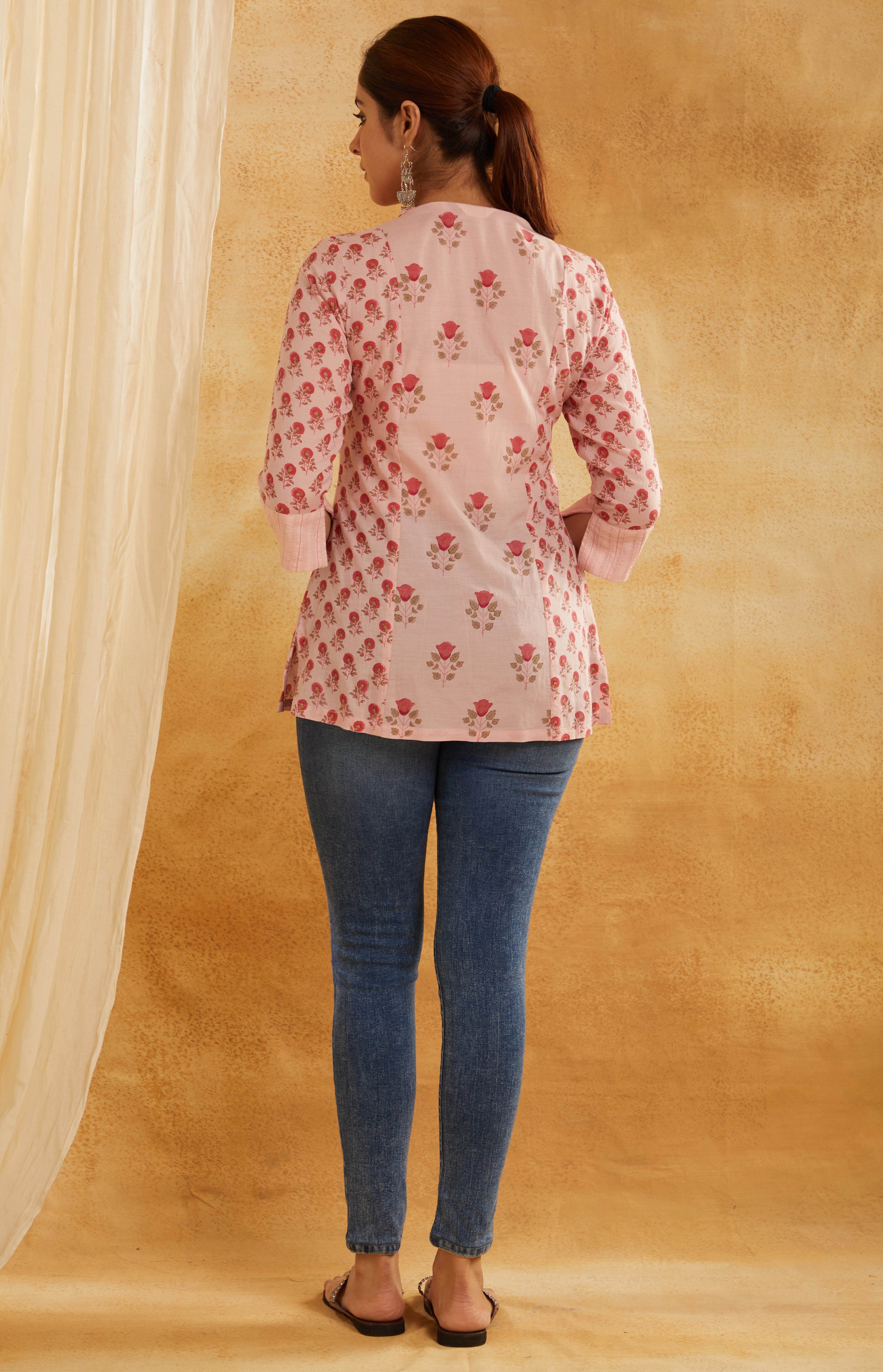 ROSE GARDEN COTTON SHORT KURTI