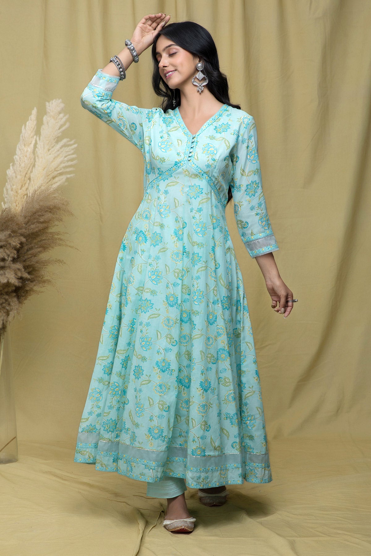 Sia Mint Blue Anarkali Suit Set