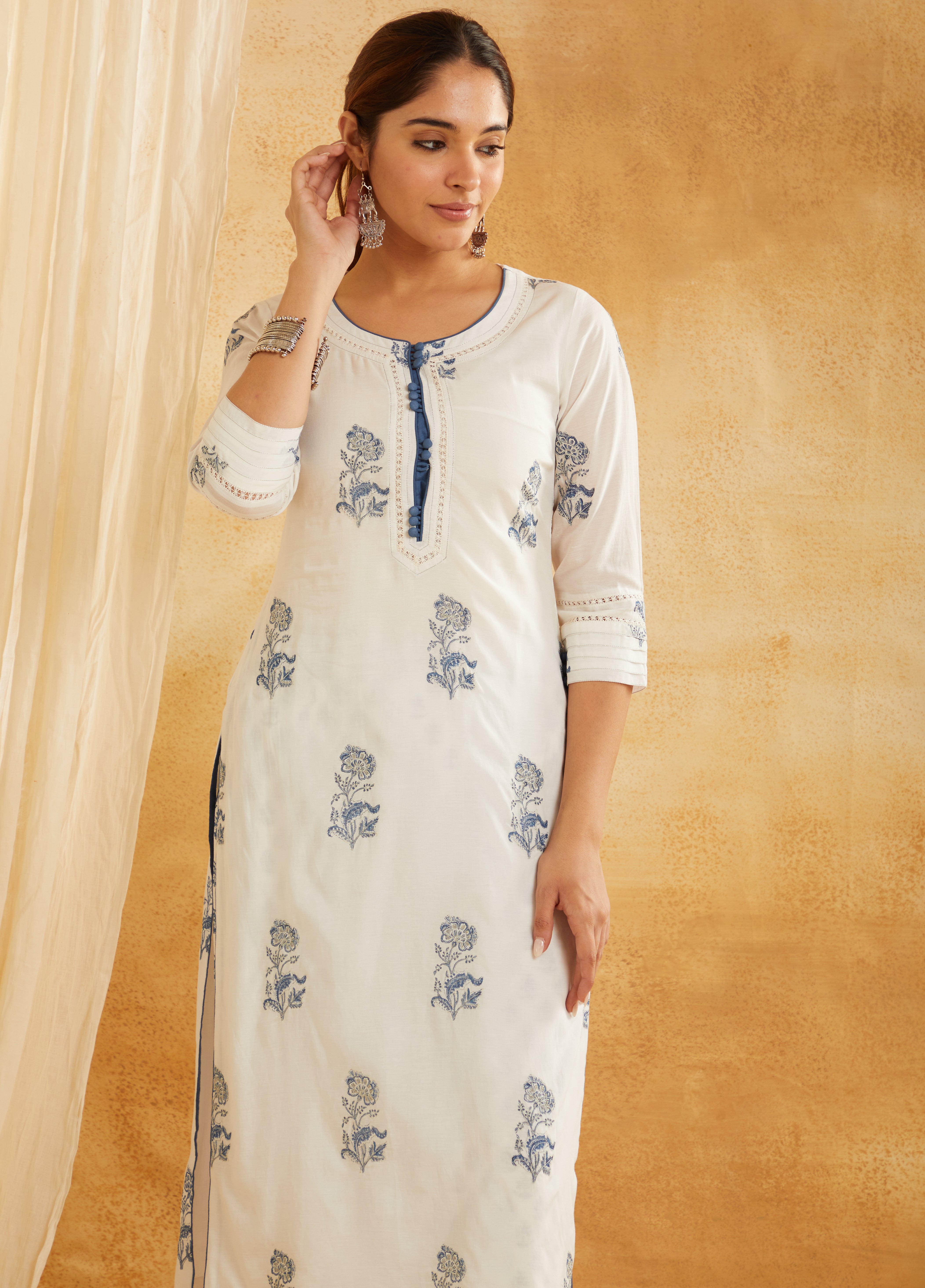 INDIGO BUTA EMBROIDERED SUIT SET