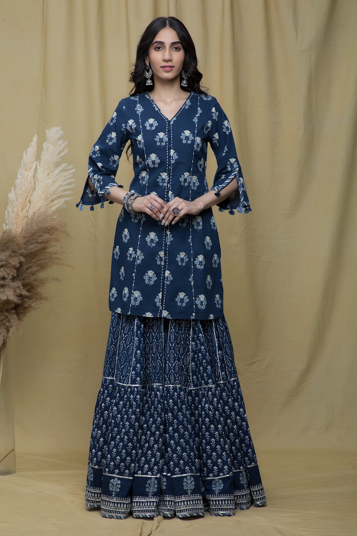 Nargis Indigo Sharara Suit Set