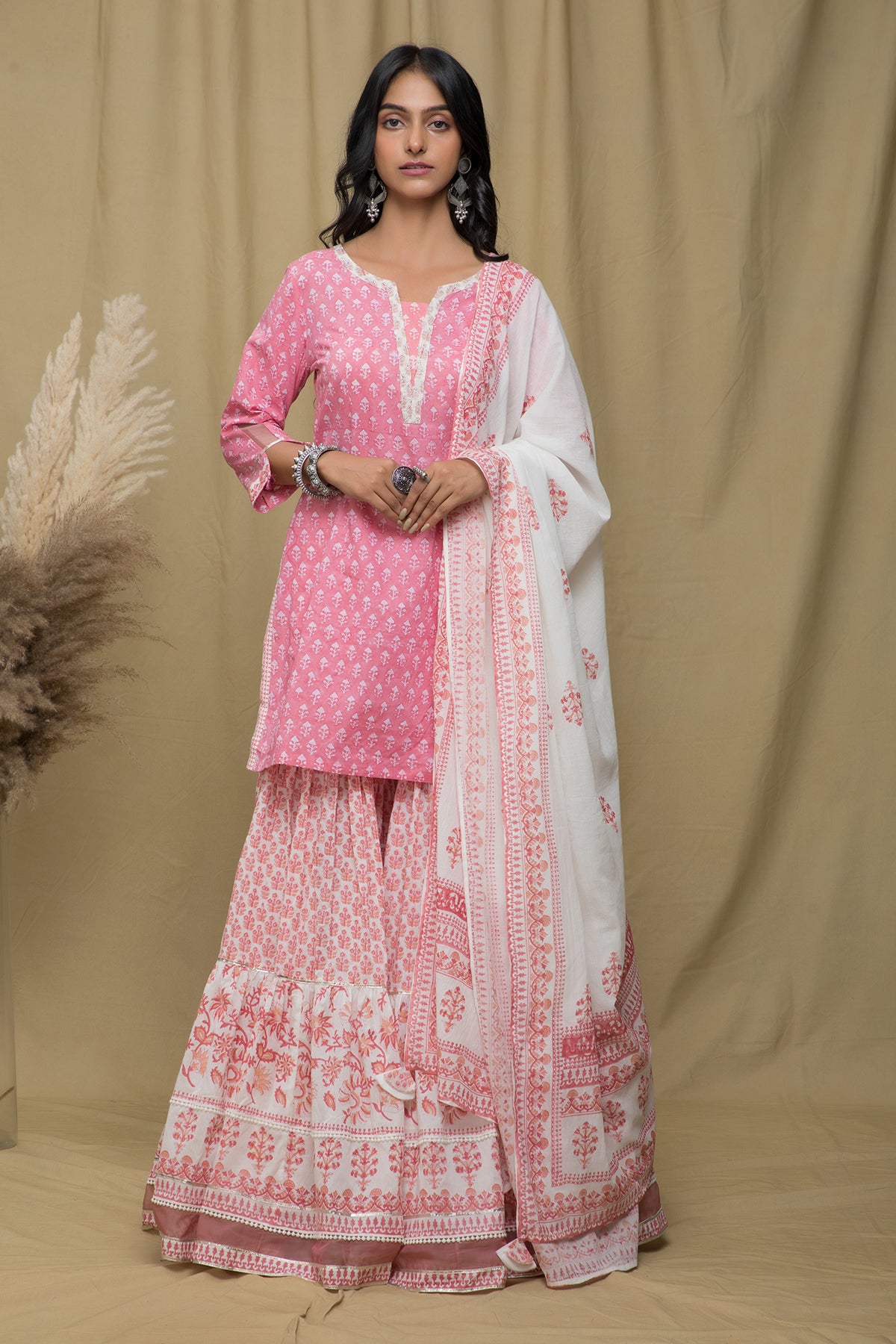 Gul Pink Sharara Suit Set