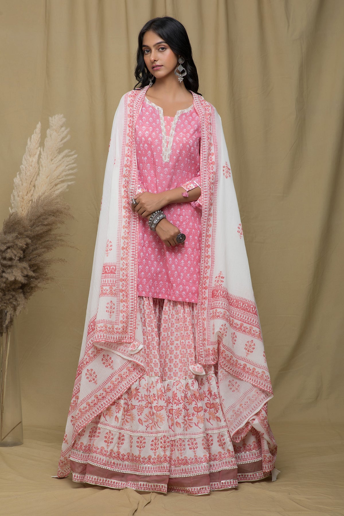 Gul Pink Sharara Suit Set