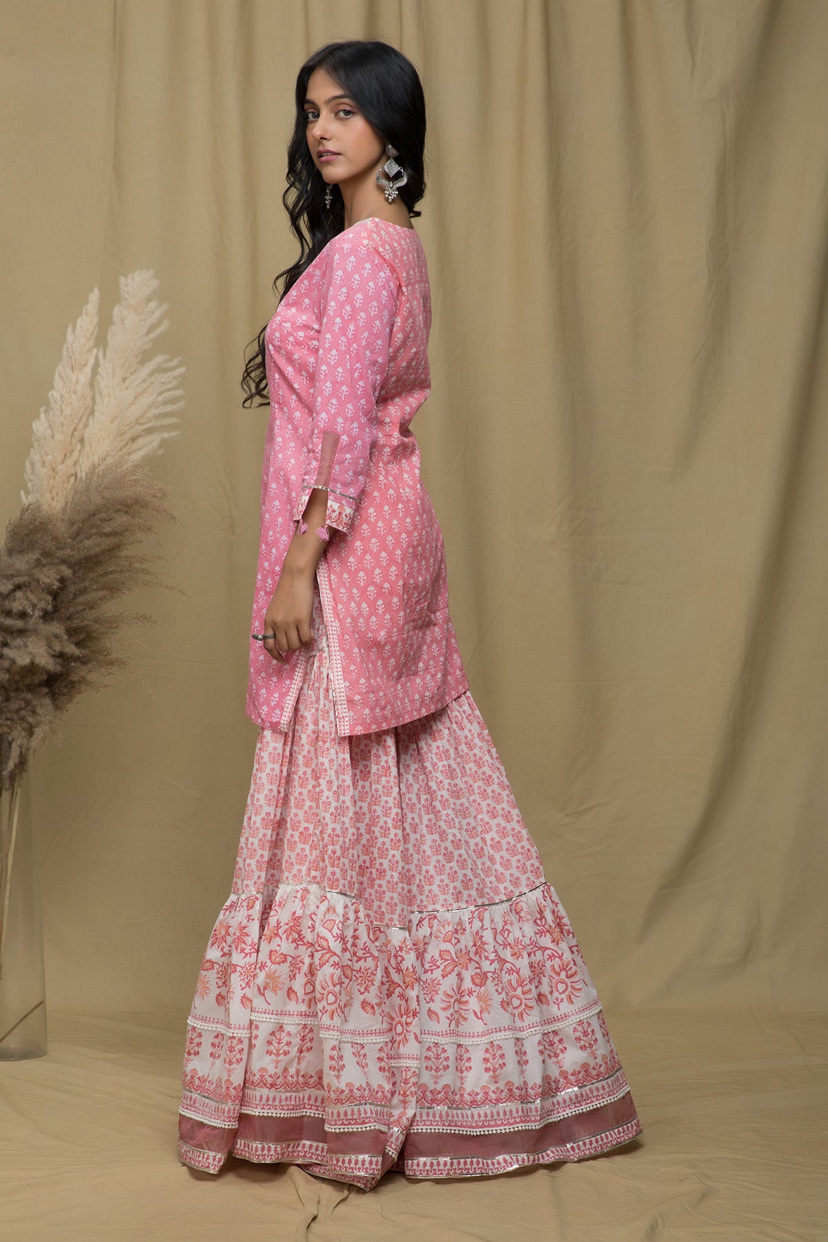 Gul Pink Sharara Suit Set