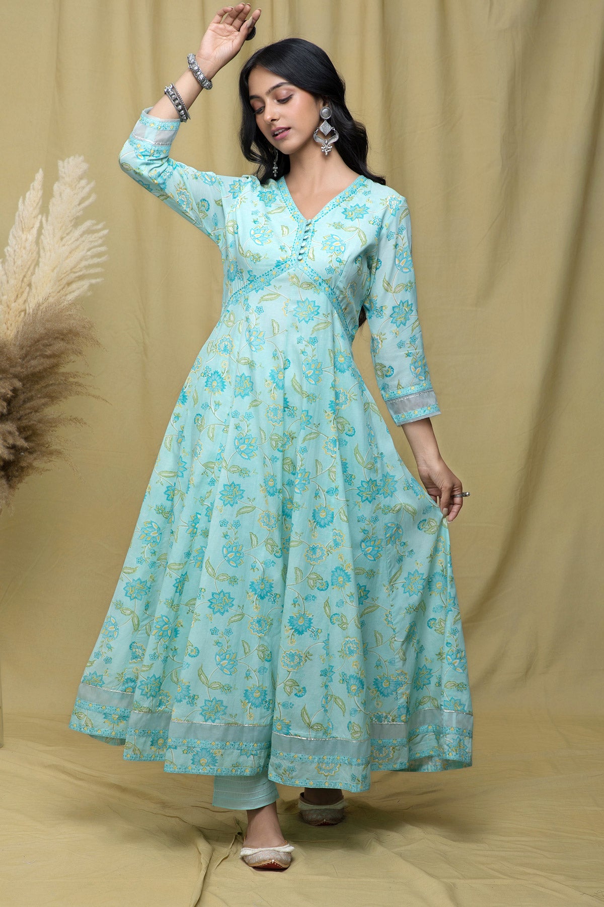 Sia Mint Blue Anarkali Suit Set