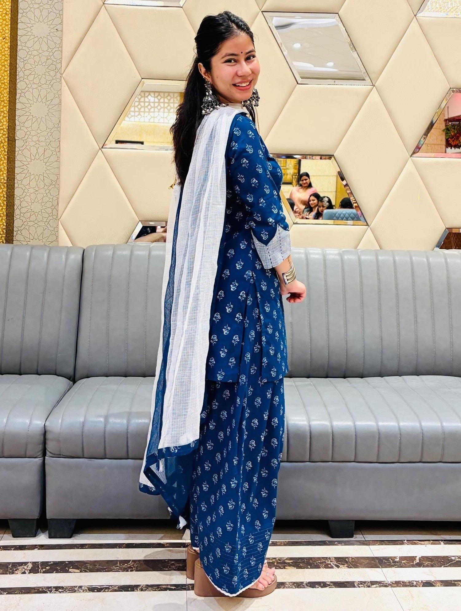 Indigo Rose Farshi Set without Dupatta