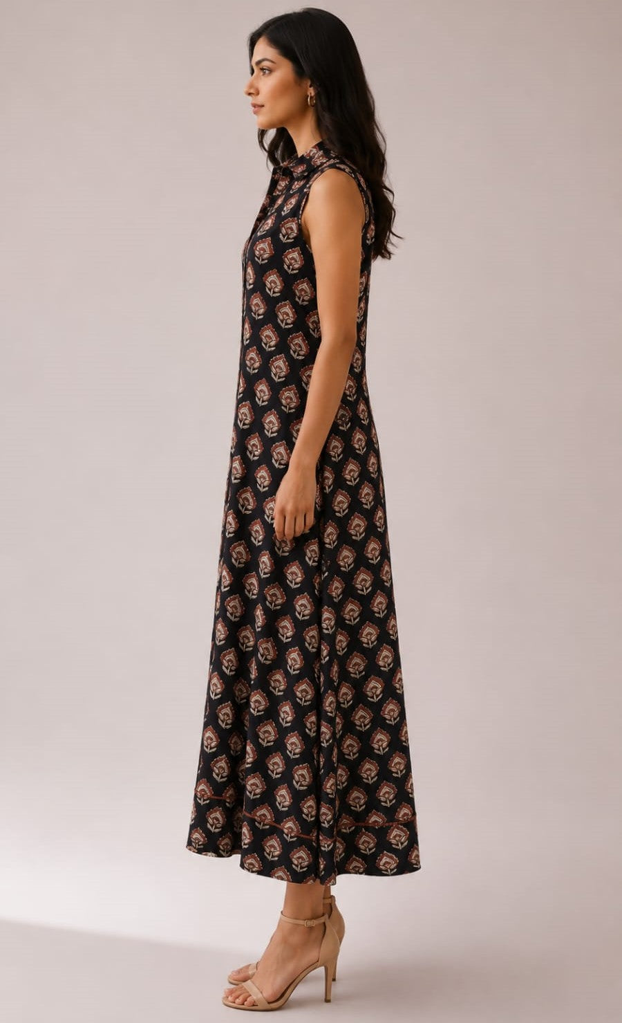 Midnight Floral Collar Dress