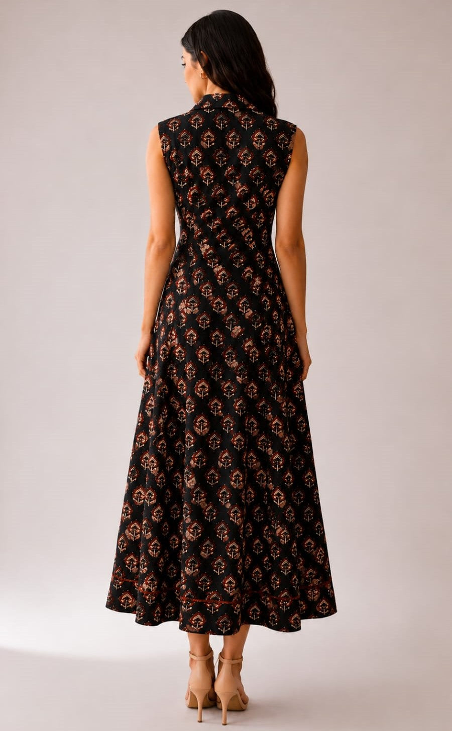 Midnight Floral Collar Dress