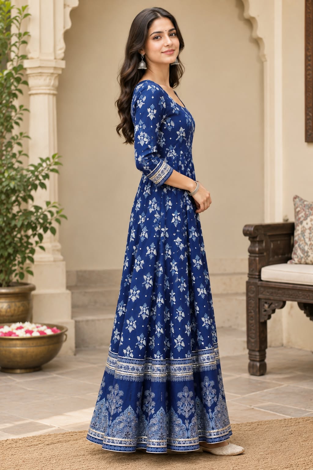 Royal Navy Festive Anarkali