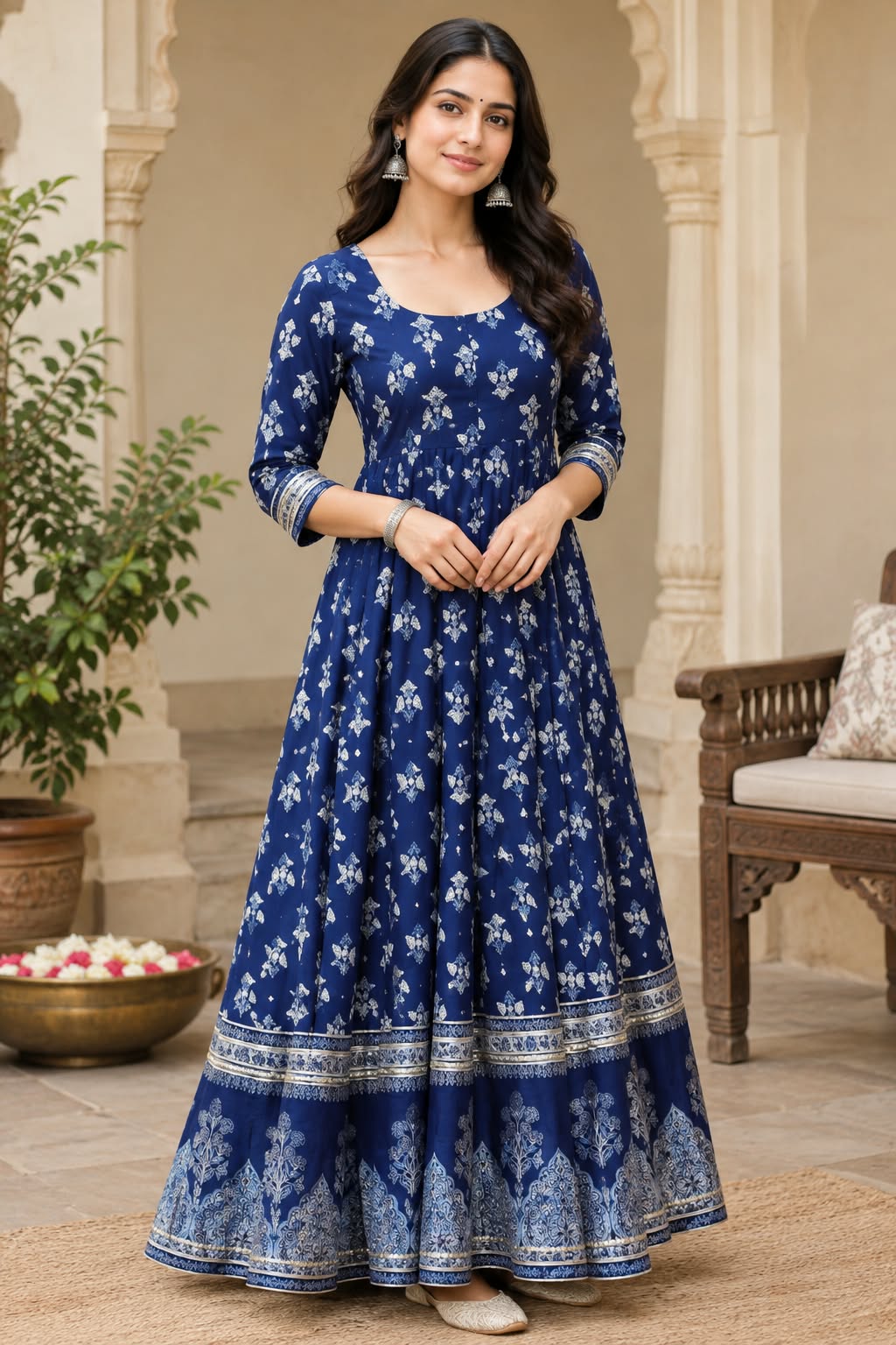 Royal Navy Festive Anarkali