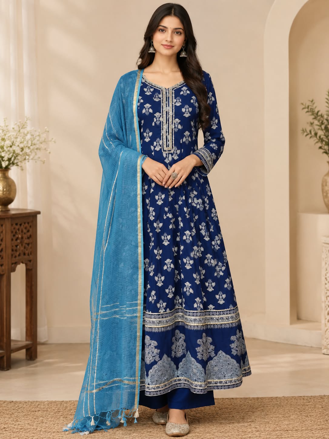 Royal Navy Festive Anarkali