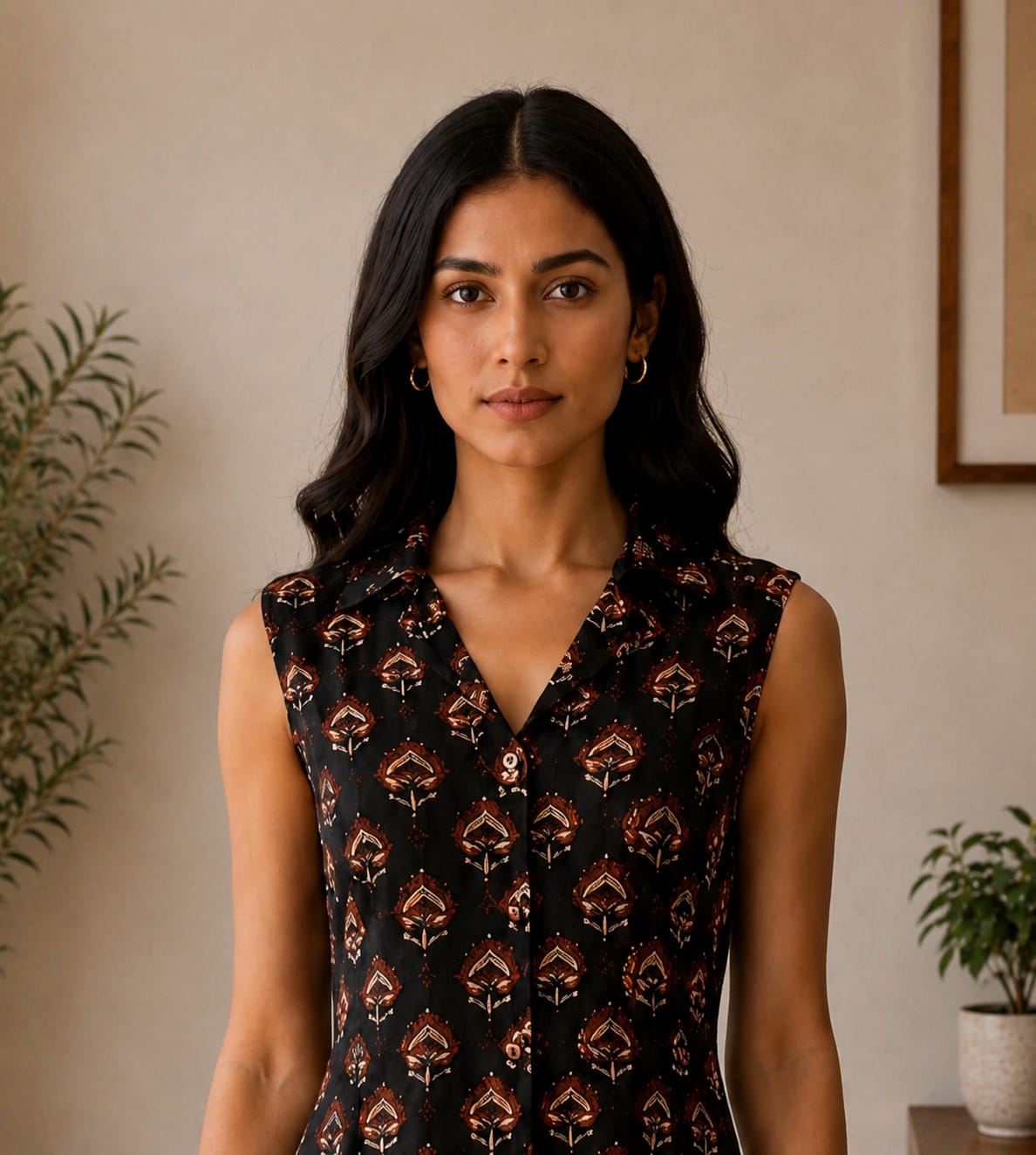 Midnight Floral Collar Dress