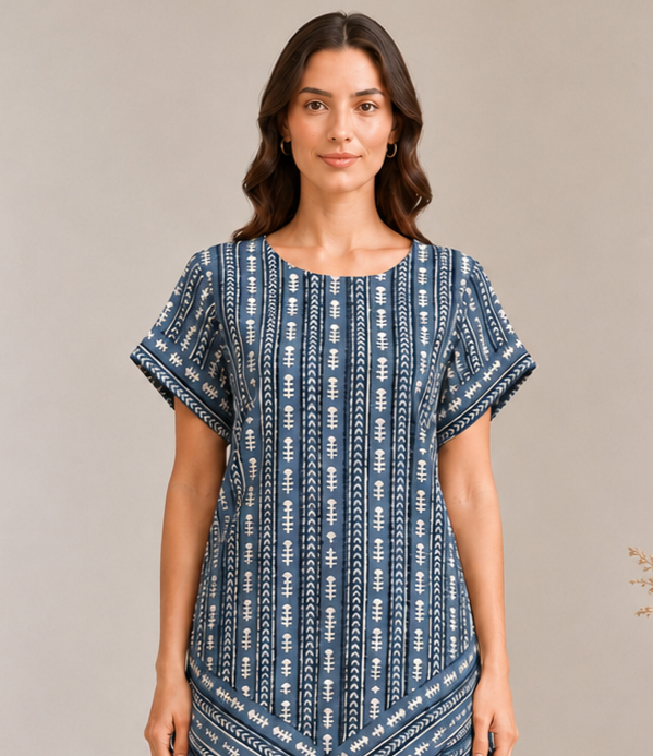 Dabu Floral Stripes Shift Dress